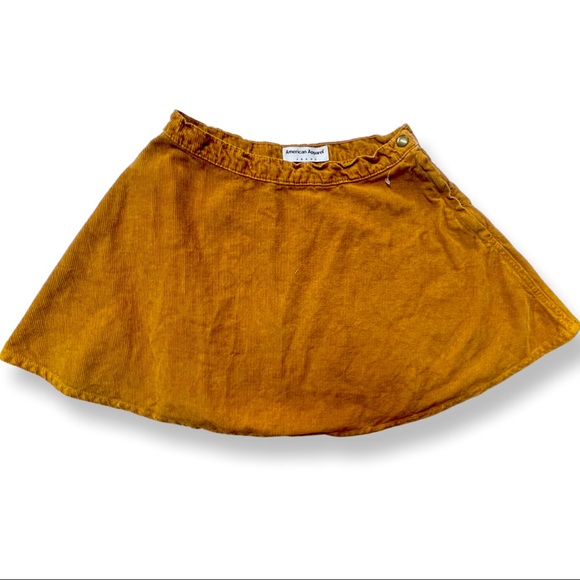 AMERICAN APPAREL women's size M tawny brown corduroy circle skirt - Picture 2 of 5